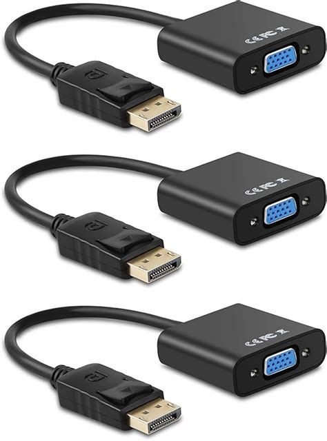 Porta de exibição para VGA pacote 3 adaptador conversor EEEkit