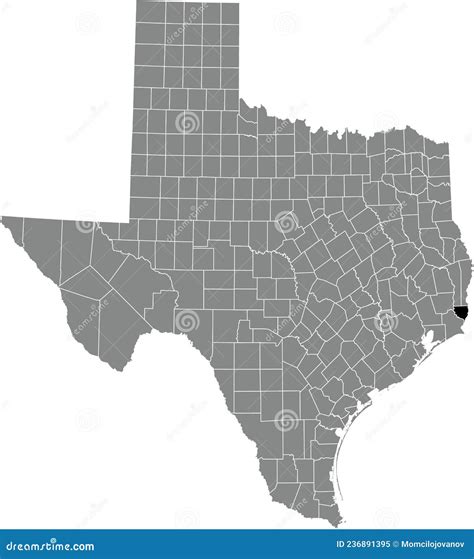 Location Map of the Orange County of Texas, USA Stock Vector ...