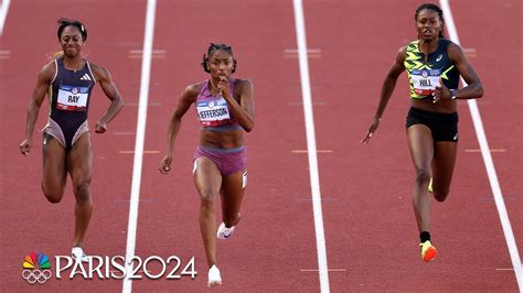 Melissa Jefferson Wins 100m Heat At Us Olympic Track And Field Team