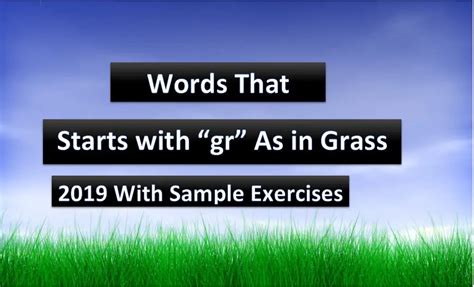 Words That Start With Gr 2021 English Tutorial With Sample Exercises