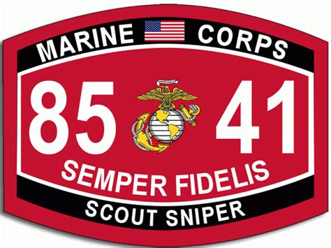 35 Inch US Marine Corps Semper Fidelis 8541 Scout Sniper Sticker