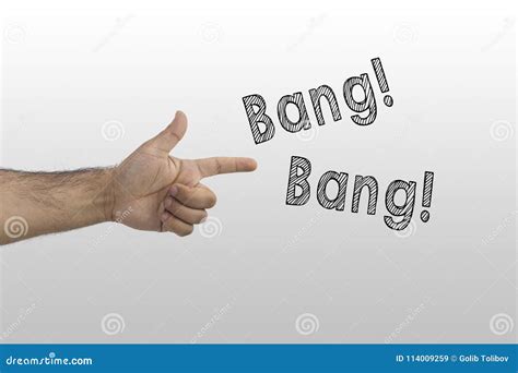 Bang Bang Hand In Gun Gesture Hand Pistol Stock Image Image Of