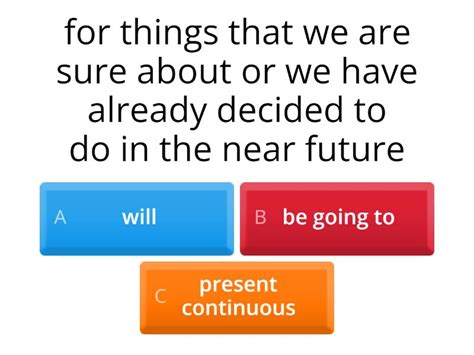 Future Forms Present Continuous Revision Quiz