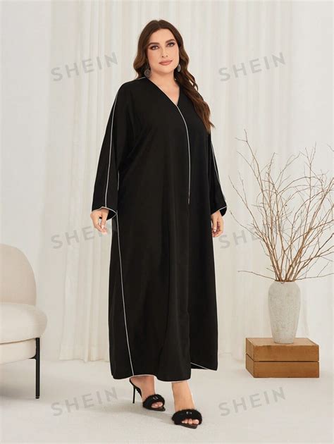 Shein Najma Plus Size Dress With Color Block And Contrast Trims Shein Usa