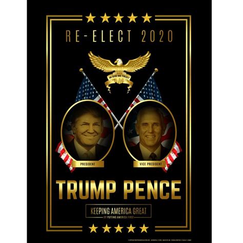 Re-Elect Trump Pence Jugate Campaign Poster (2020 ...