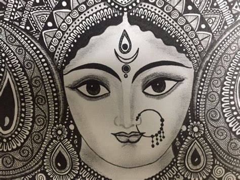 Hindu Goddess Durga Home Decor Art Print Etsy Mandala Design Art