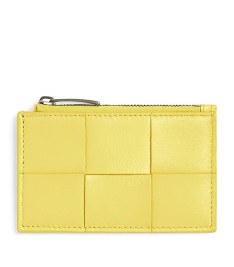 Womens Bottega Veneta Yellow Leather Cassette Zipped Card Holder Harrods Uk