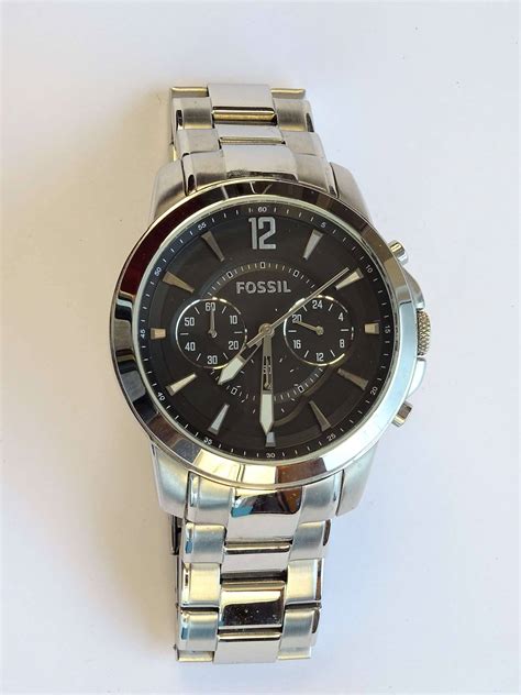 Fossil Montre Chronographe D Homme En Acier Le Bo Tier Rond Le