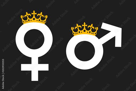 Queen And King As Monarch With Crown Symbol Of Monarchy Matriarchy