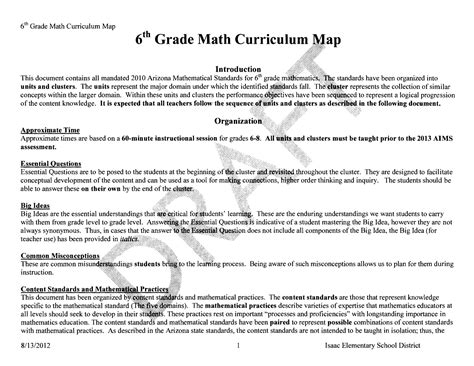 Th Grade Math Curriculum Map Ppt