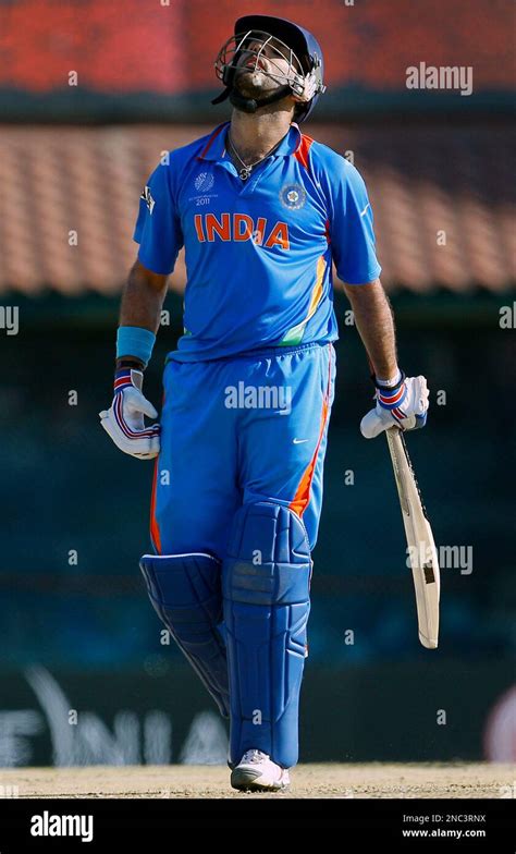 Indias Yuvraj Singh Celebrates His Half Century During The Cricket