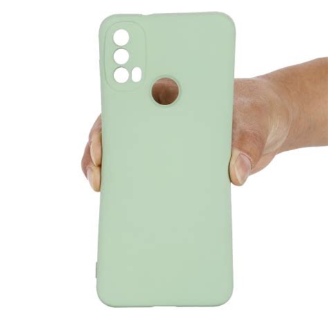 For Motorola Moto E20 E30 E40 Pure Color Liquid Silicone Shockproof Phone Case Green