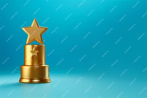 Premium Photo | Gold winners award with star Star trophy for a winner ...