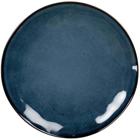 Assiette Plate En C Ramique Bleue Maisons Du Monde