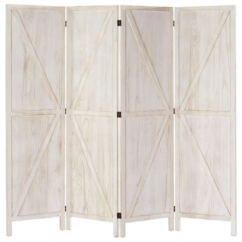 Buy IVilla 5 8 Ft Tall Wood Room Divider 4 Panel Rustic Folding