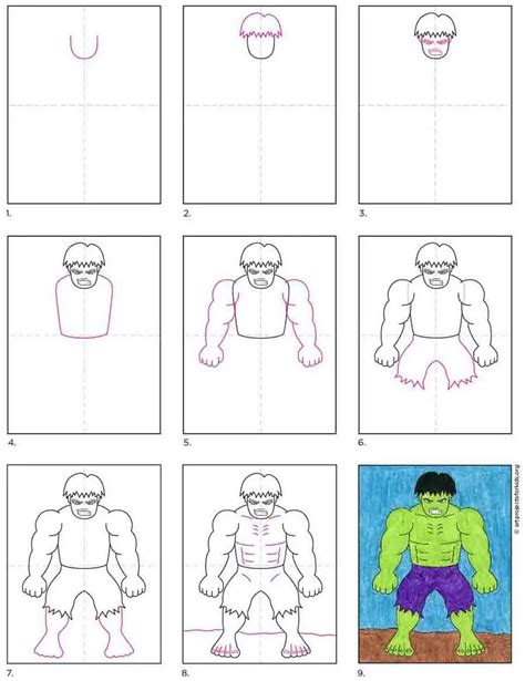 How To Draw Hulk Easy Step By Step At Drawing Tutorials