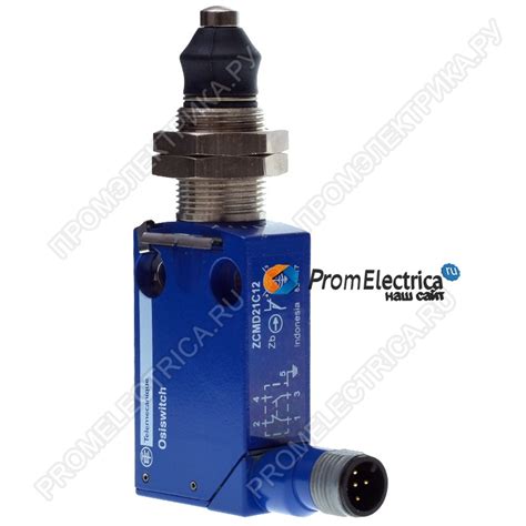 Купить XCMD21G1C12 Концевик, стальной плунжер с резьбой M16, NC+NO+M12 ...