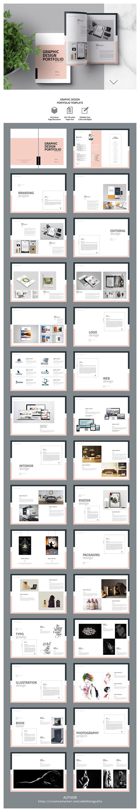 Graphic Design Portfolio Template Brochure Templates Creative Market