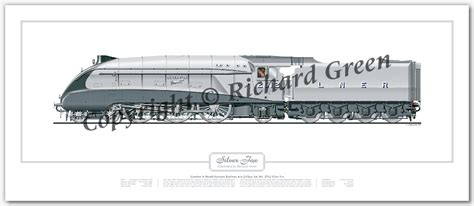 Locos in Profile | LNER A4 Class No. 2512 Silver Fox (H. N. Gresley) Steam Locomotive Print