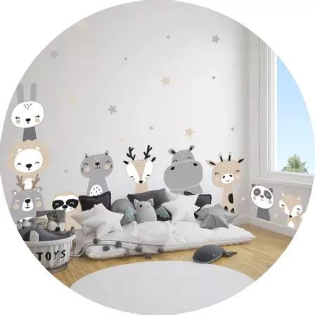 Vinilos Decorativos Para Pared Infantil Animales Nórdicos X 10 Uni