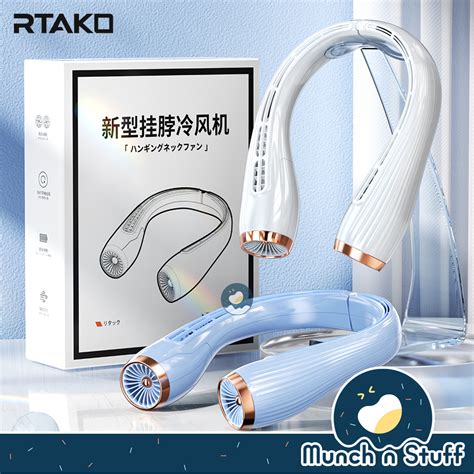 RTAKO Turbine Neck Fan 8000mAh Portable USB Rechargeable Shopee Singapore