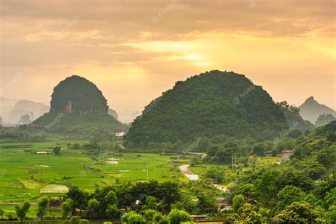 Premium Photo | Guilin china karst mountain landscape