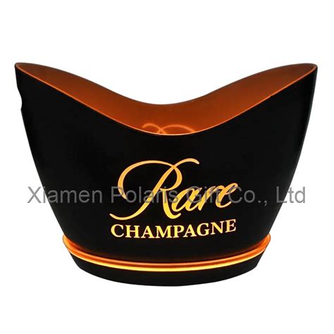 Plastic Ingot Shape Led Illuminated Ice Bucket Champagne Cooler With