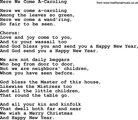 Here We Come A Caroling By The Byrds Lyrics With Pdf