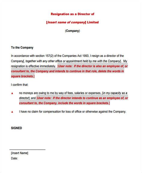 Resignation Letter Indian Format