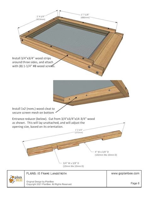 10 Frame Langstroth Bee Hive Plans Bee Hives Diy Bee 40 Off