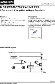 MC7915A Datasheet 3 Terminal 1A Negative Voltage Regulator