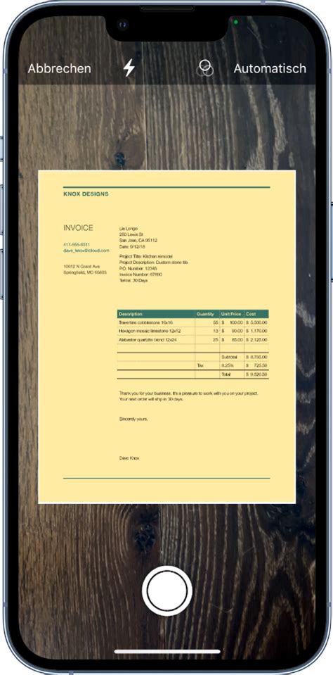 Scannen Von Text Und Dokumenten Mit Der IPhone Kamera In Der App