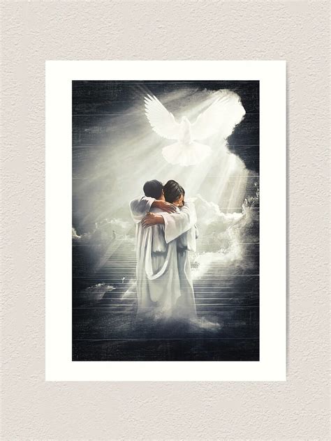 Man Hugging Jesus In Heaven Jesus Jesus Christ Art Print For Sale By