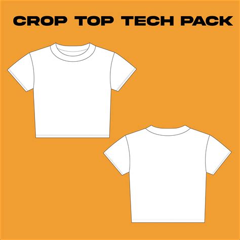 Classic Fitted Crop Top Techpack Mock Up Sample Downloadable File Adobe Illustrator Pdf Etsy