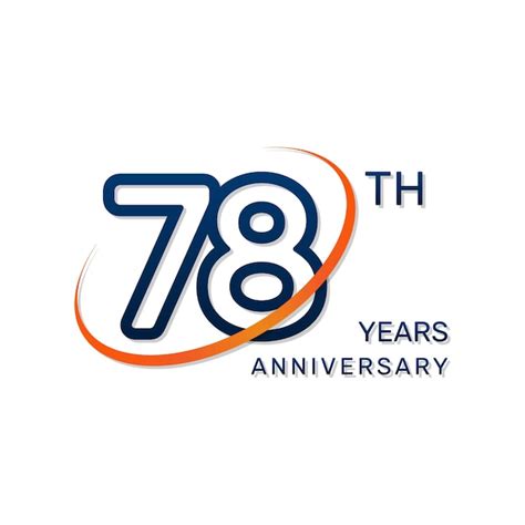 Logotipo do 78º aniversário números azuis e um anel laranja em