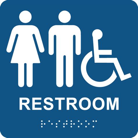 Unisex Accessible Restroom Sign With Braille Save 10 Instantly