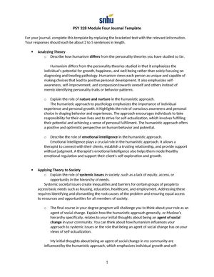 Psy Module Five Activity Template Psy Module Five Activity