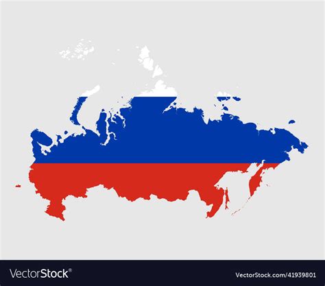 Russia map flag russian country with banner Vector Image