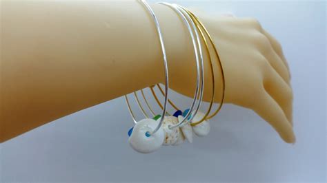 Shell Bangle Sea Glass Bangle Puka Shell Bangle Hawaiian Etsy