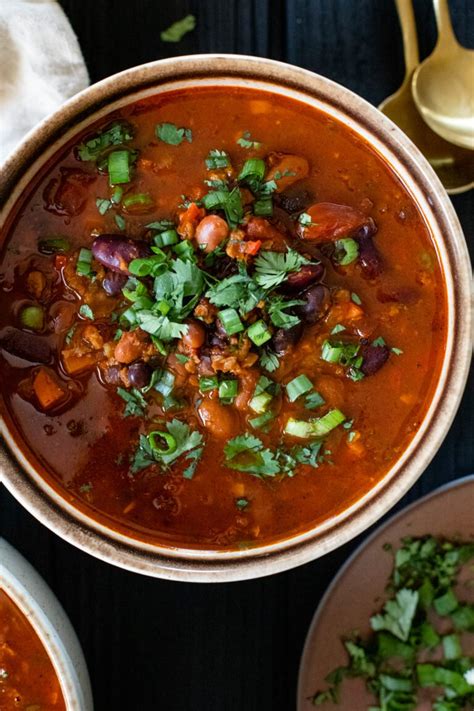 Slow Cooker 3 Bean Chili This Savory Vegan