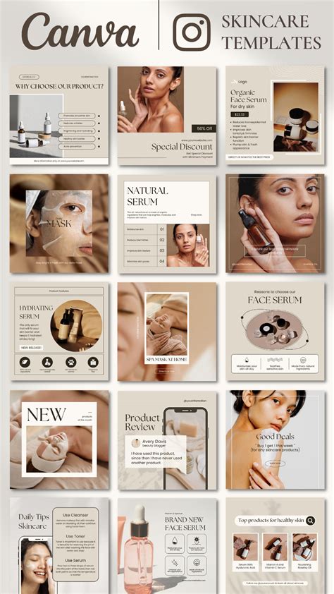 Skincare Templates Beauty Templates Canva Templates Instagram Templates