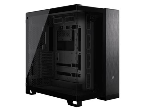 Corsair 6500x Mid Tower Dual Chamber Pc Case Black Obsidian Aluminum Cc 9011283 Ww