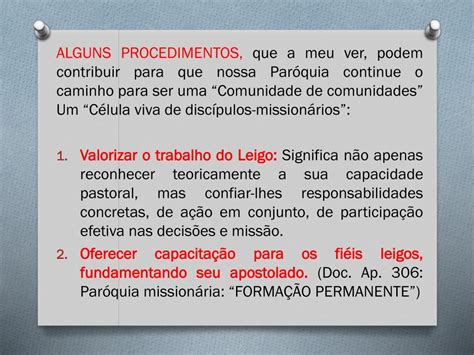 PPT NOVA PARÓQUIA COMUNIDADE DE COMUNIDADES PowerPoint