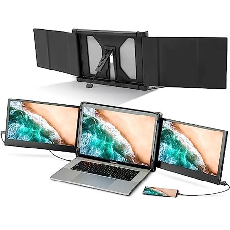 P2 Triple Portable Monitor For Laptop Screen Extender Dual 12 Inch Fhd