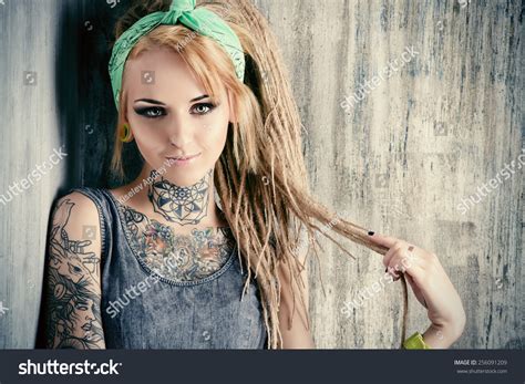 Sexual Blonde Girl Fascinating Dreadlocks Posing Stock Photo Shutterstock
