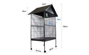 Mucola Vogelkäfig Vogelvoliere Grau XXL Voliere Vogelkäfig Vogelhaus
