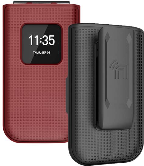 Case With Clip For Nokia 2720 V Flip Phone Nakedcellphone [red] Snap On Hard Shell Cover With