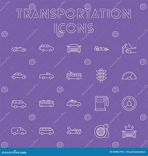 Transportation Icon Set Stock Vector Illustration Of Drawing 65982794