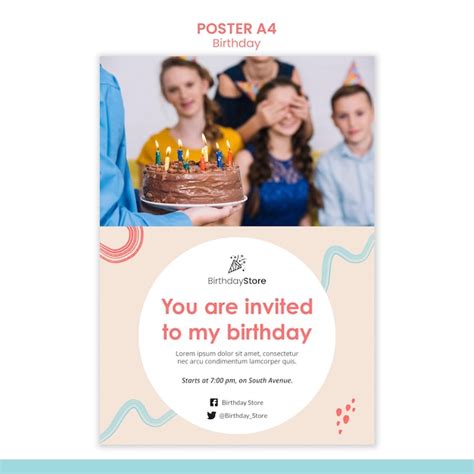 Free PSD | Birthday poster template