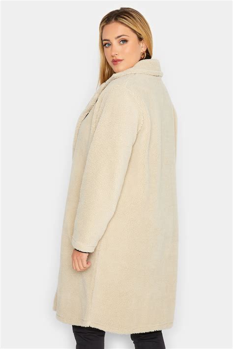 Yours Luxury Plus Size Curve Cream Faux Fur Coat Yours Clothing